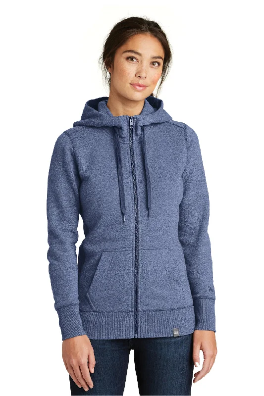 Soft Fabric Looks New Era Womens Sueded French Terry Full Zip Hooded Sweatshirt Hoodie w/ Pockets - Dark Royal Blue Twist Soft Fabric Looks New Era Womens Sueded French Terry Full Zip Hooded Sweatshirt Hoodie w/ Pockets - Dark Royal Blue Twist
