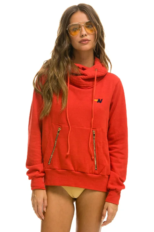 AVIATOR NATION UNISEX NINJA PULLOVER HOODIE - RED