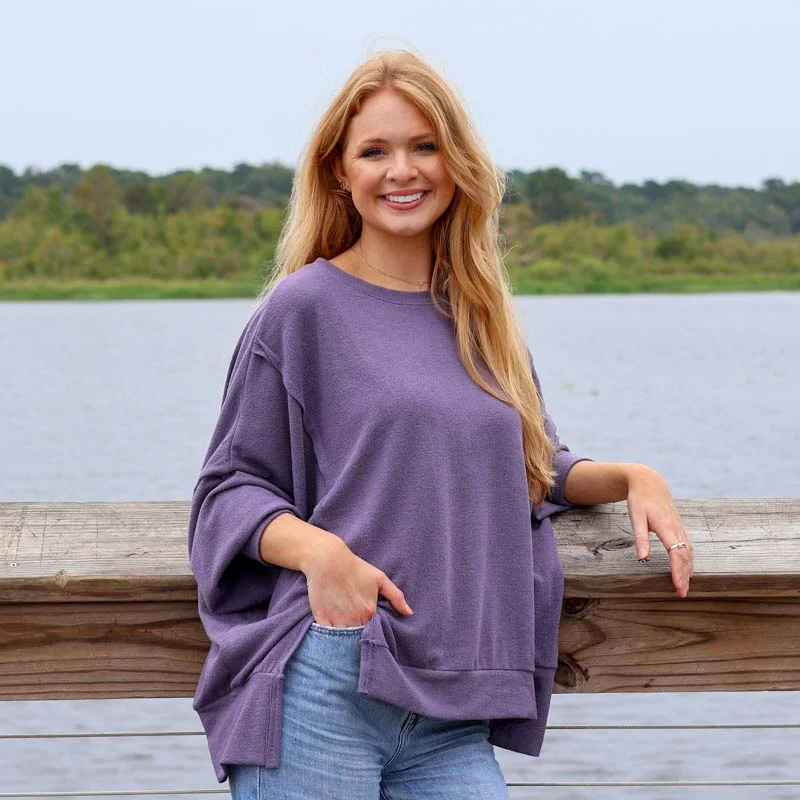 Long Sleeve Crepe Weekender Top