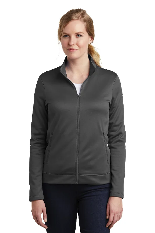 Nike Womens Therma-Fit Moisture Wicking Fleece Full Zip Sweatshirt w/ Pockets - Anthracite Grey