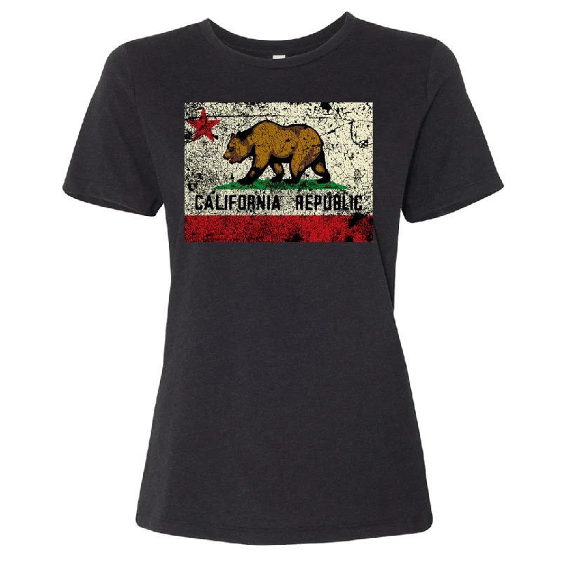 California State Flag Distressed Women's Relaxed Jersey Tee