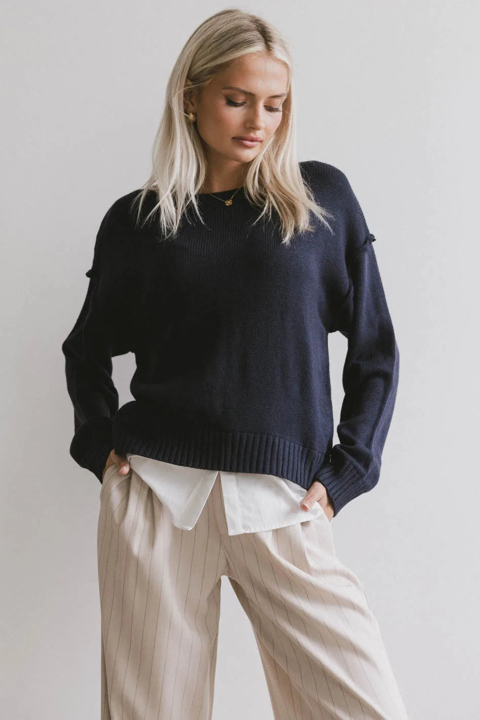 Marcel Knit Sweater in Navy - FINAL SALE