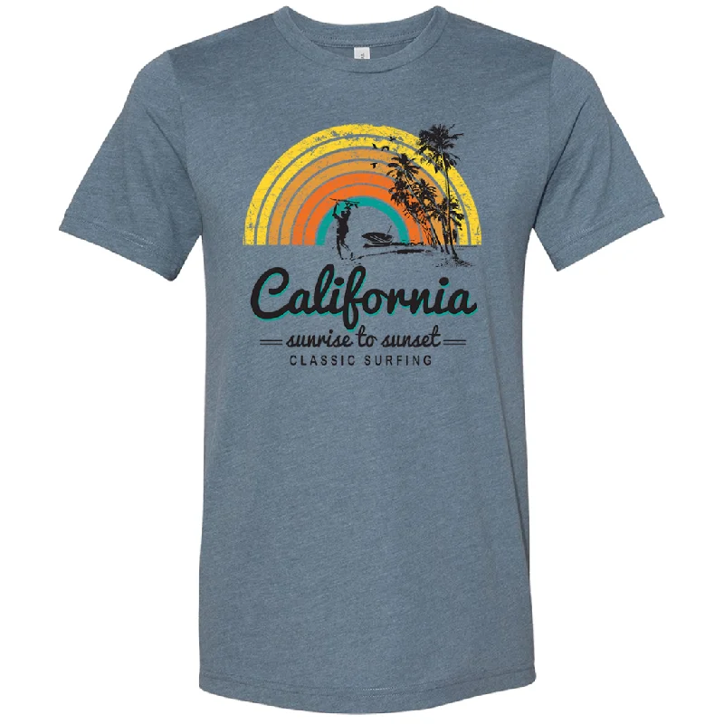 California Classic Sunrise Surfing Asst Colors Sueded Tee