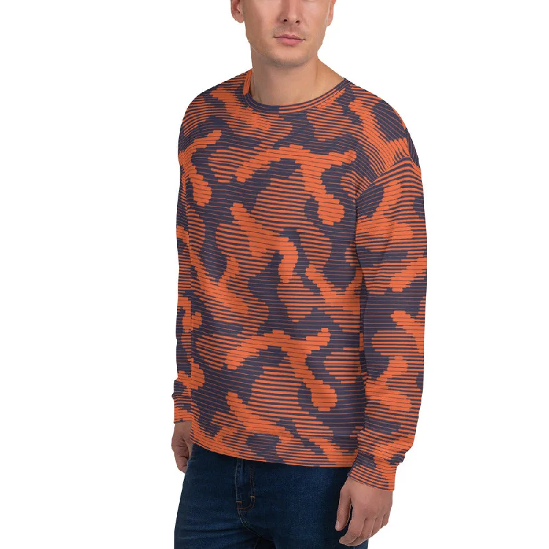 Cute Style Orange Crusher Camo Crewneck Sweatshirt