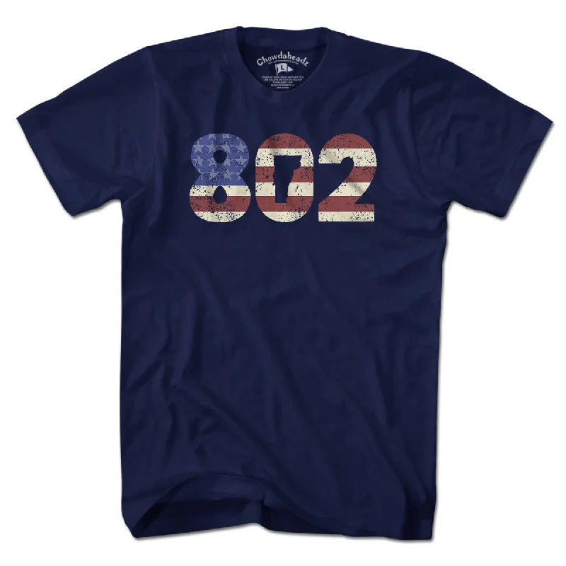 Patriotic 802 Vermont T-Shirt