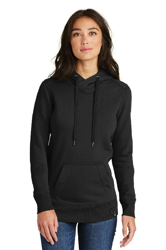 Casual Street New Era Womens Sueded French Terry Hooded Sweatshirt Hoodie w/ Pouch Pocket - Black Casual Street New Era Womens Sueded French Terry Hooded Sweatshirt Hoodie w/ Pouch Pocket - Black