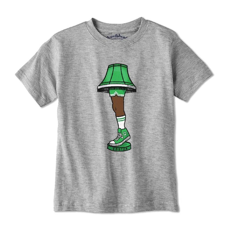 Boston Basketball Holiday Leg Lamp Youth T-Shirt