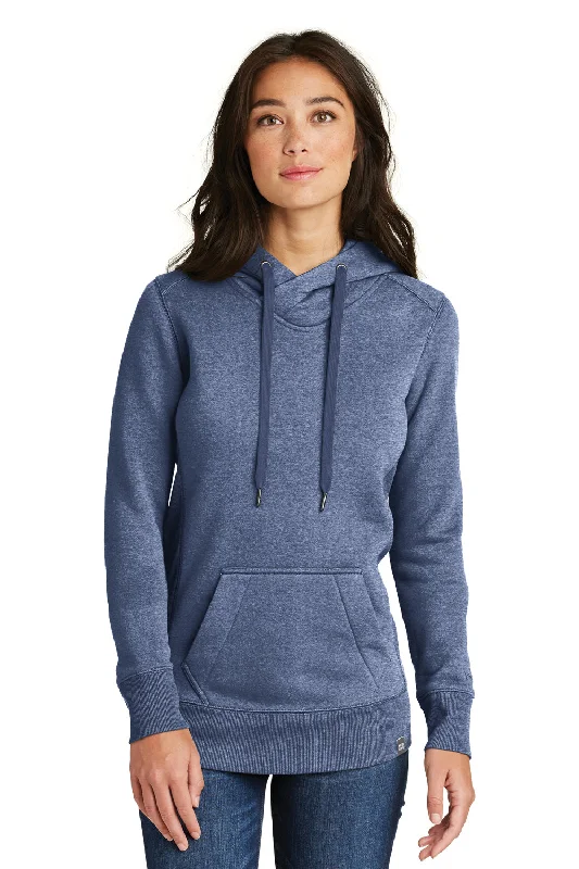 Classic Retro New Era Womens Sueded French Terry Hooded Sweatshirt Hoodie w/ Pouch Pocket - Dark Royal Blue Twist Classic Retro New Era Womens Sueded French Terry Hooded Sweatshirt Hoodie w/ Pouch Pocket - Dark Royal Blue Twist
