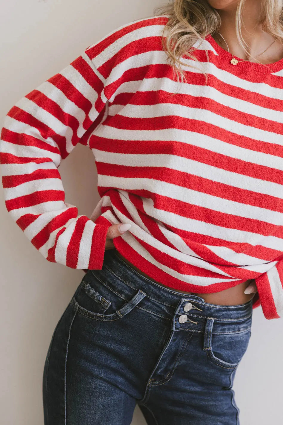 Destinia Striped Top in Red - FINAL SALE