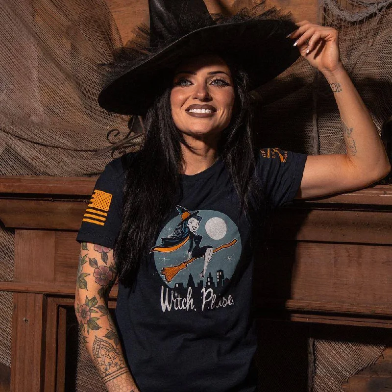 Trendy Layers Women's Witch, Please Slim Fit T-Shirt - Midnight Navy