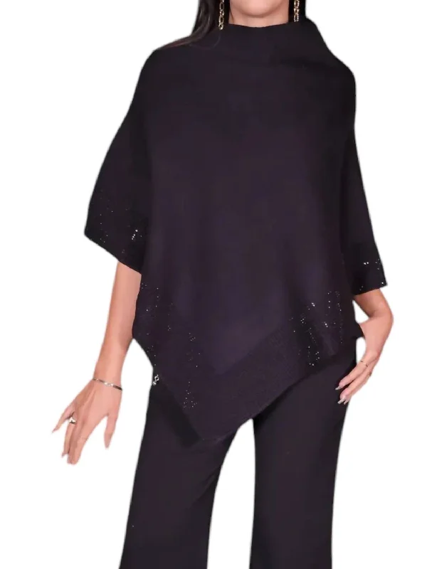 Diamond Poncho In Black