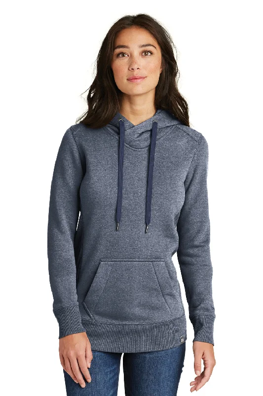 Soft Relaxation Wear New Era Womens Sueded French Terry Hooded Sweatshirt Hoodie w/ Pouch Pocket - Navy Blue Twist Soft Relaxation Wear New Era Womens Sueded French Terry Hooded Sweatshirt Hoodie w/ Pouch Pocket - Navy Blue Twist