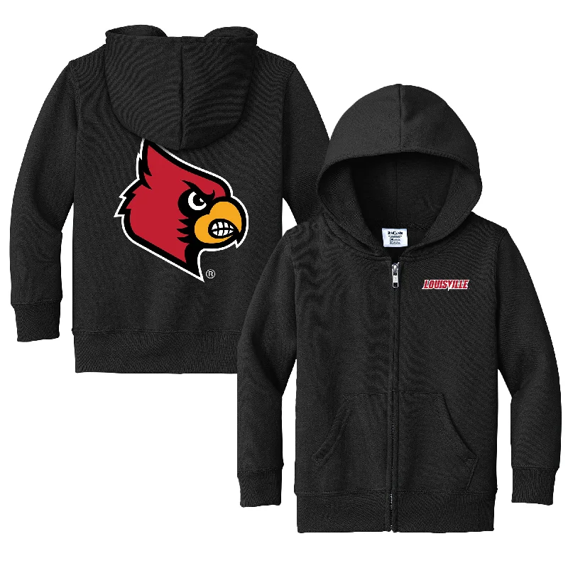 Cozy Chic Trends Louisville Cardinals Logo Toddler Full-Zip Sweatshirt