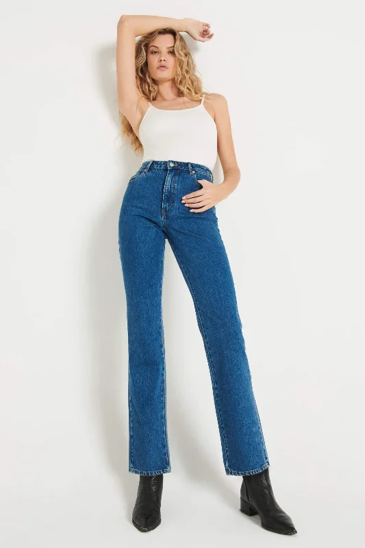 Daily Comfort ROLLAS Womens Original Straight Leg Jeans - Ashley Blue