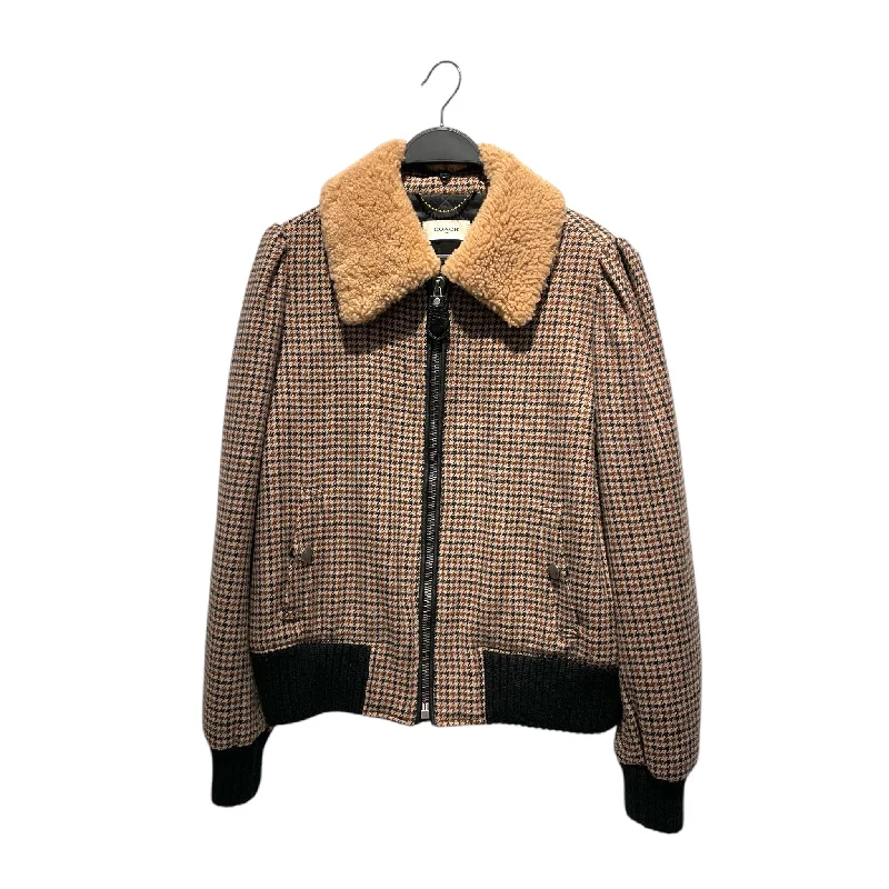 Trendy Traveler COACH/Jacket/M/Houndstooth Check/Wool/BRW/