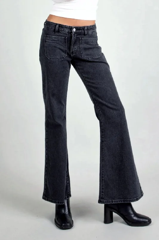 Leisure Sports ROLLAS Womens Sailor Low Flare Jeans Carlson Black