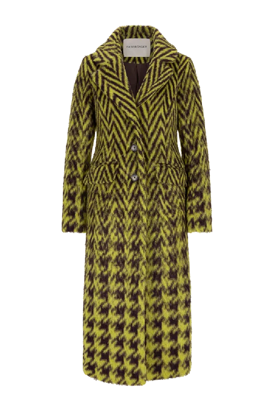 Classic Belted Mohair Coat in Brushed Check