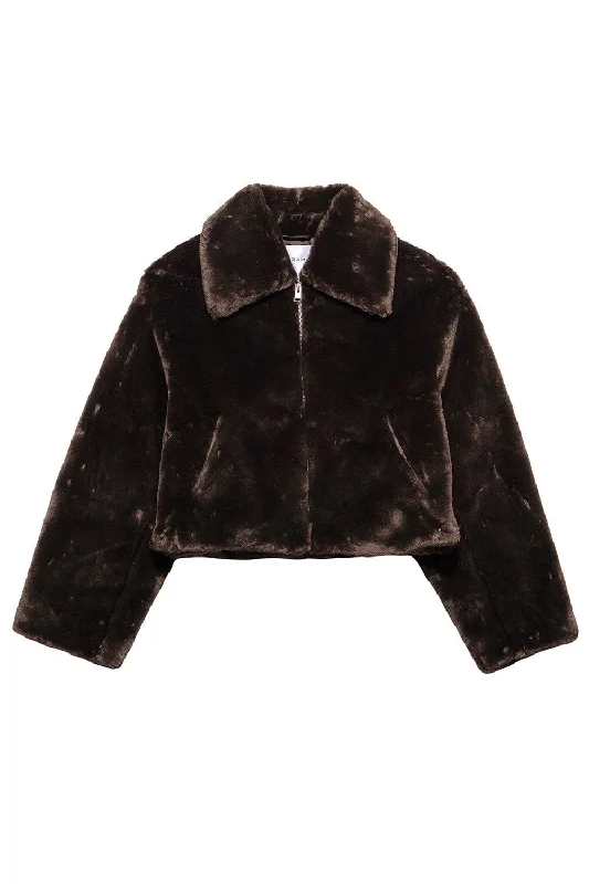 Faux Fur Zip Up Jacket