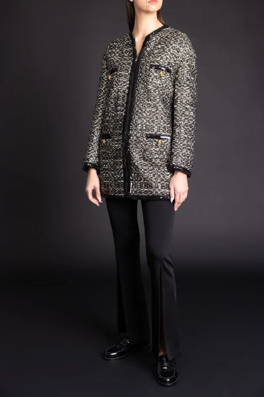 Boucle Tweed Long Coat