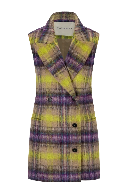 Oversized Tailored Mohair Check Vest