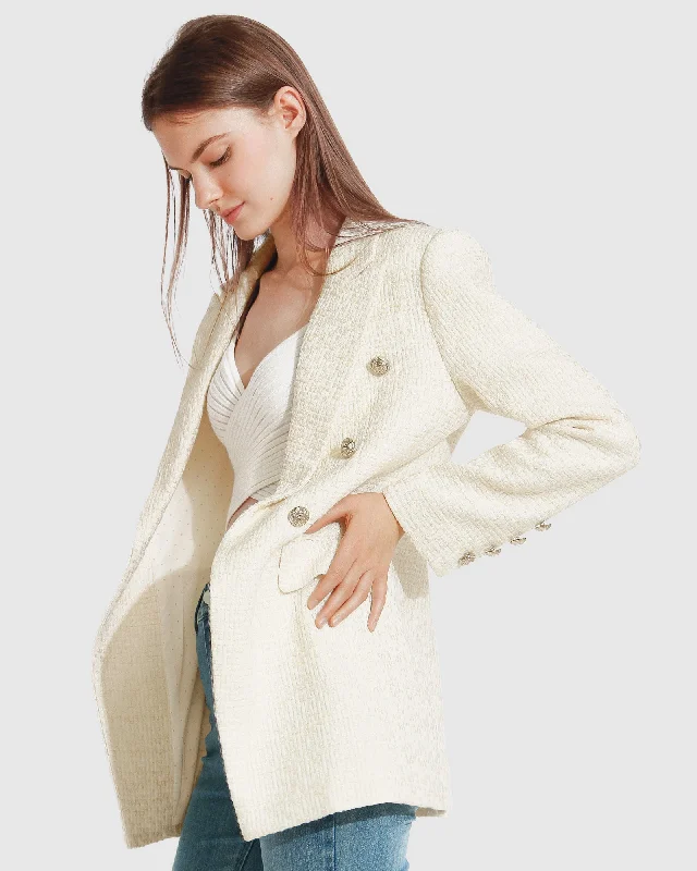 Princess Polina Tweed Blazer - Cream