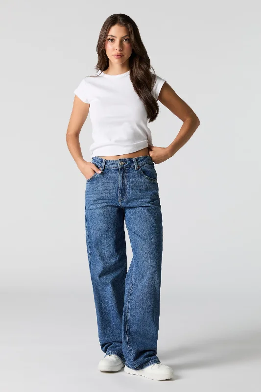 Dark Wash High Rise Wide Leg Jean