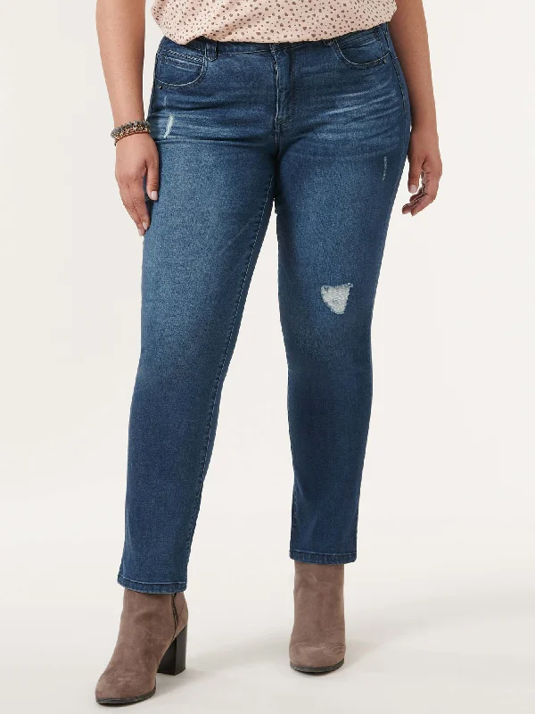 "Ab"solution® Blue Vintage Denim Plus Straight Leg Jeans