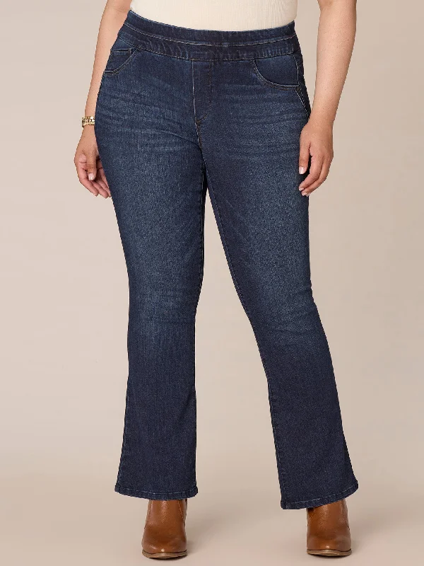 "Ab"solution High Rise Itty Bitty Boot Glider Plus Size Jeans