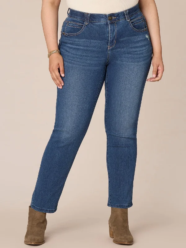 "Ab"solution Mid-Rise Plus Size Straight Leg Jeans