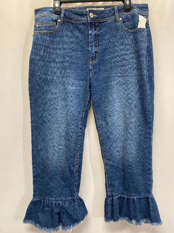 Jeans Cropped By Cato In Blue Denim, Size: 14