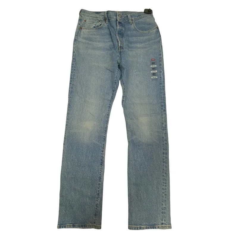 Jeans Straight By Levis In Blue Denim, Size: 14