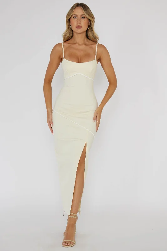 Blair Piping Trim Midi Dress Butter