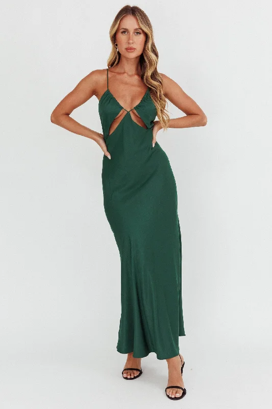 Casa Nova Cut-Out String Dress Emerald