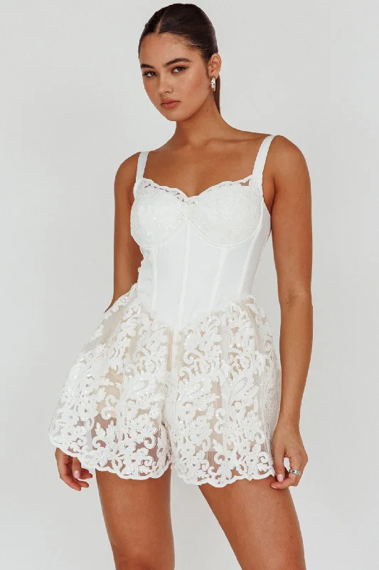 Georgia May Lace Romper White