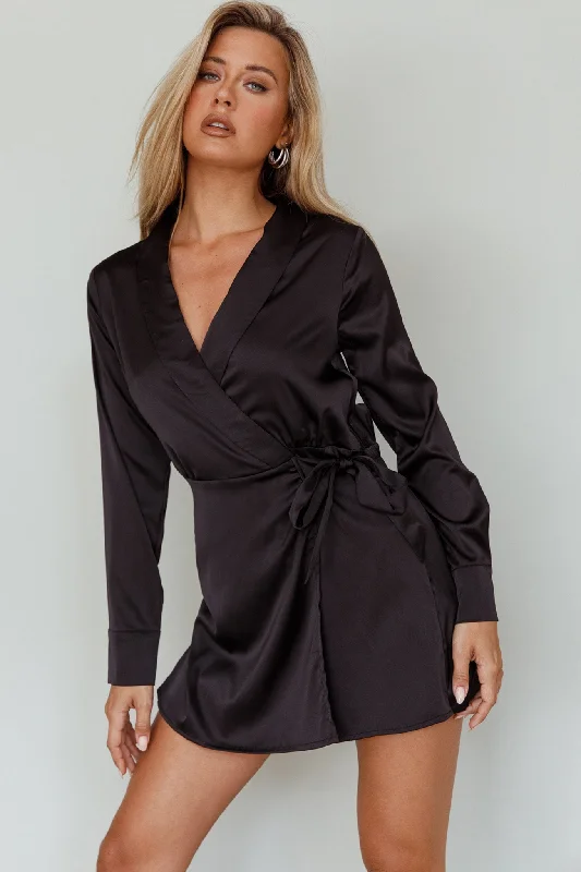 Turning Heads Side Tie Romper Black