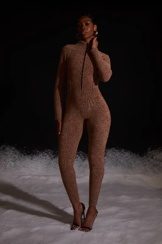 Wool Knit Catsuit - Toffee Nut