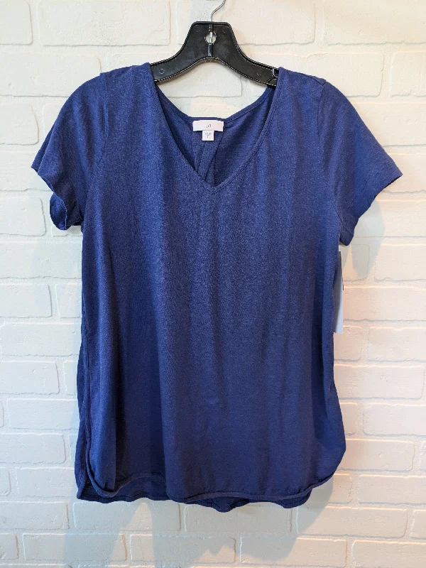 Blue Top Short Sleeve Basic J. Jill, Size S