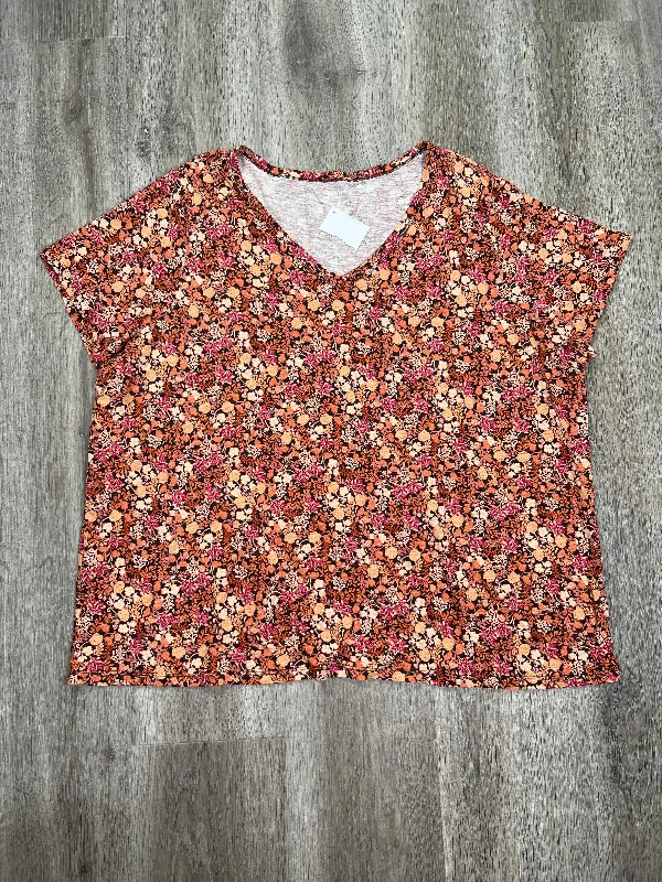 Floral Print Top Short Sleeve Basic Old Navy, Size Xxl