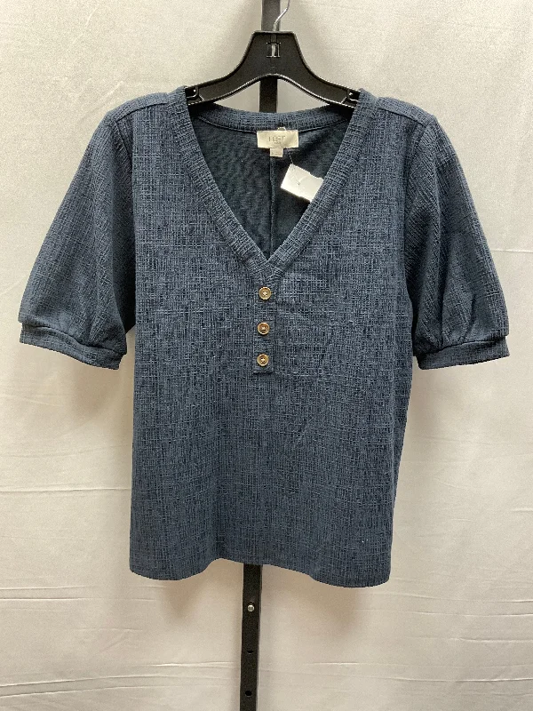 Navy Top Short Sleeve Loft, Size M