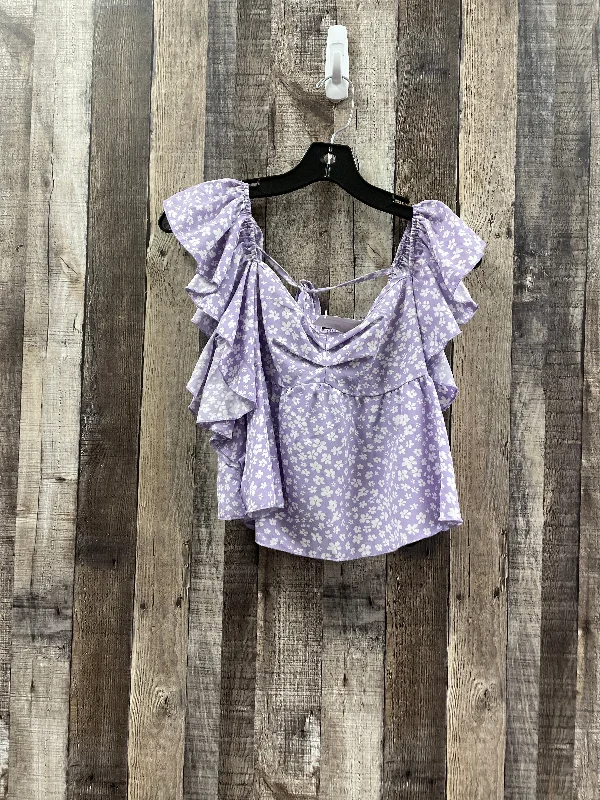 Purple Top Short Sleeve Shein, Size M