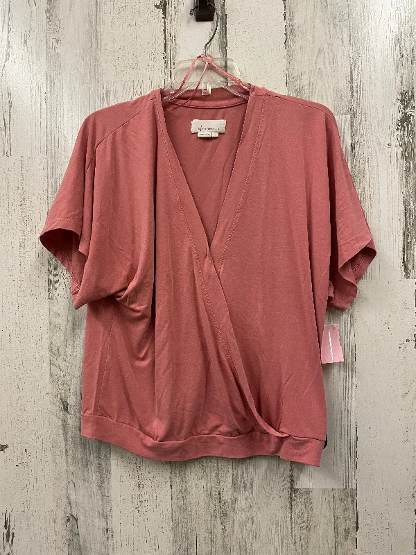 Top Short Sleeve By Anthropologie In Pink, Size: M