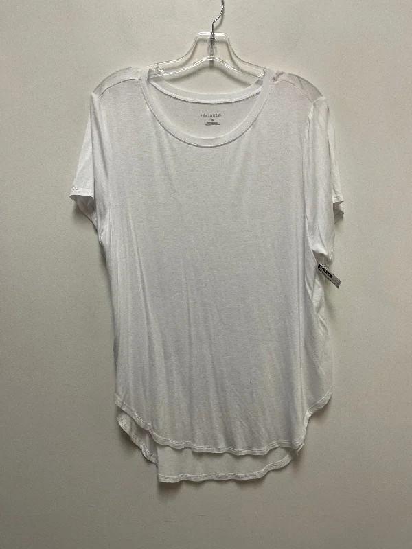 Top Short Sleeve By Halogen In White, Size: Xl