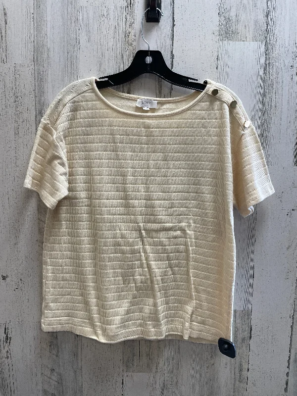 Top Short Sleeve By Loft In Cream, Size: S