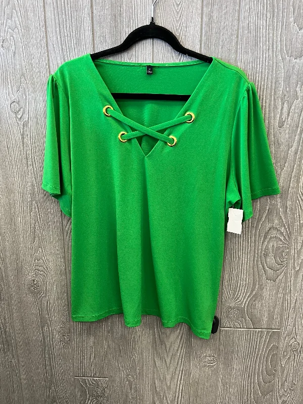 Top Short Sleeve By Michael By Michael Kors In Green, Size: Xl