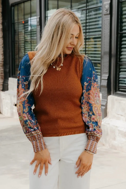 Aleena Paisley Sweater Vest Top