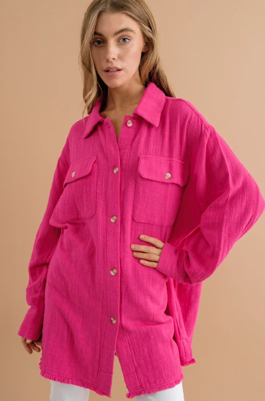 Ana Cotton Gauze Long Shirt - Final Sale 40% off in cart