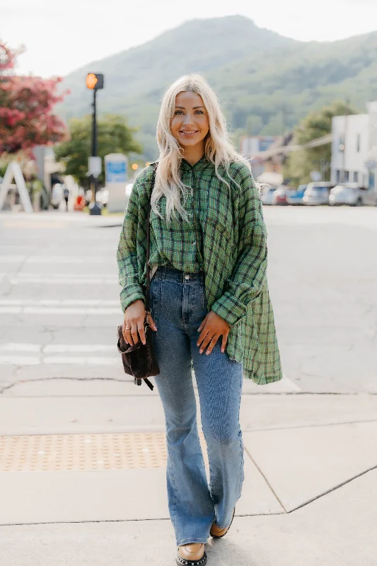 Free People Cardiff Plaid Top