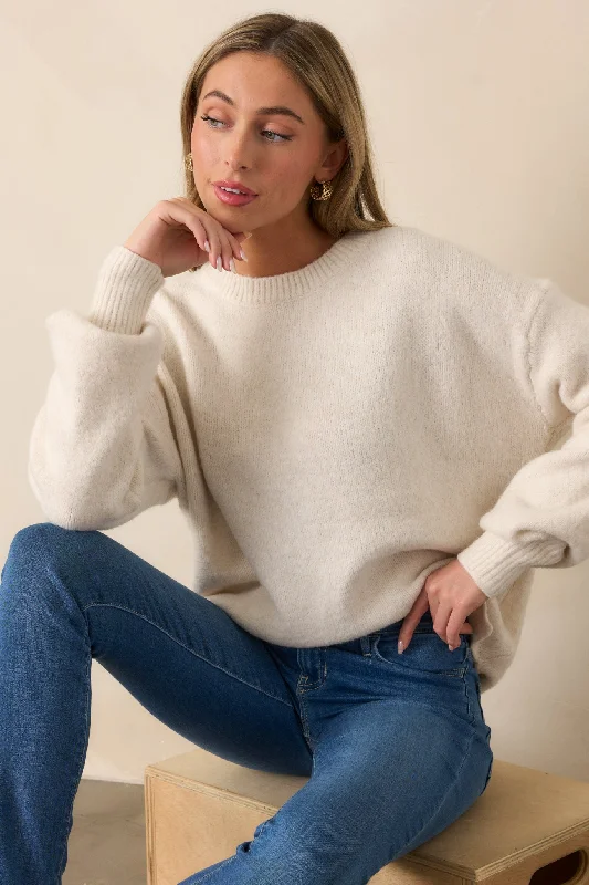 From Time To Time Oatmeal Pullover Sweater