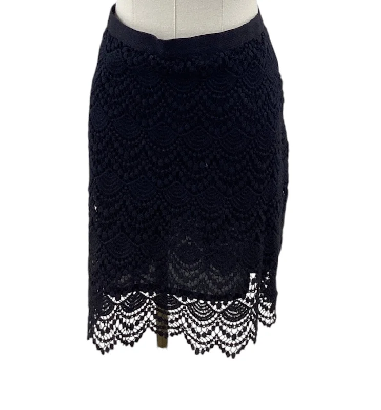 Mango Women's Lace Skirt Black Lx19