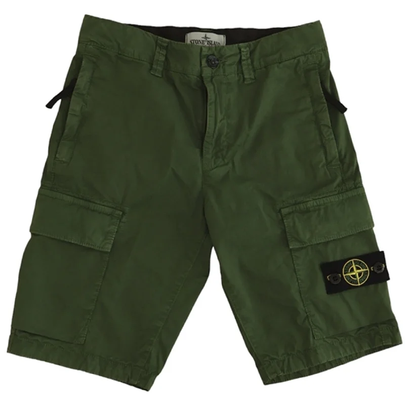 Stone Island Junior Bermuda Shorts Bottle Green